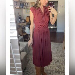 Bottega Veneta Draped Burgundy Dress